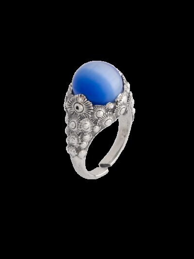 Anello Soldanella Calabria Bella cabochon blu