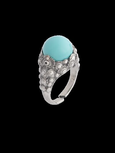 Anello Soldanella Calabria Bella cabochon turchese