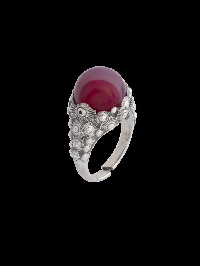 Anello Soldanella Calabria Bella cabochon rosso