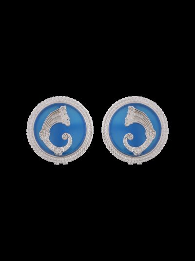 Orecchini Drago medal celeste