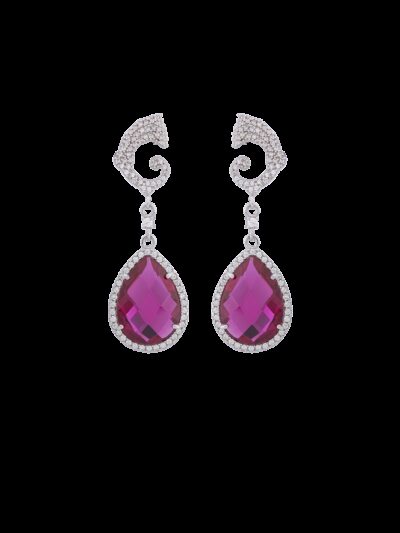 Orecchini Drago luxury a goccia rosa