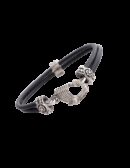 Bracciale Drago e doppio filo di cuoio