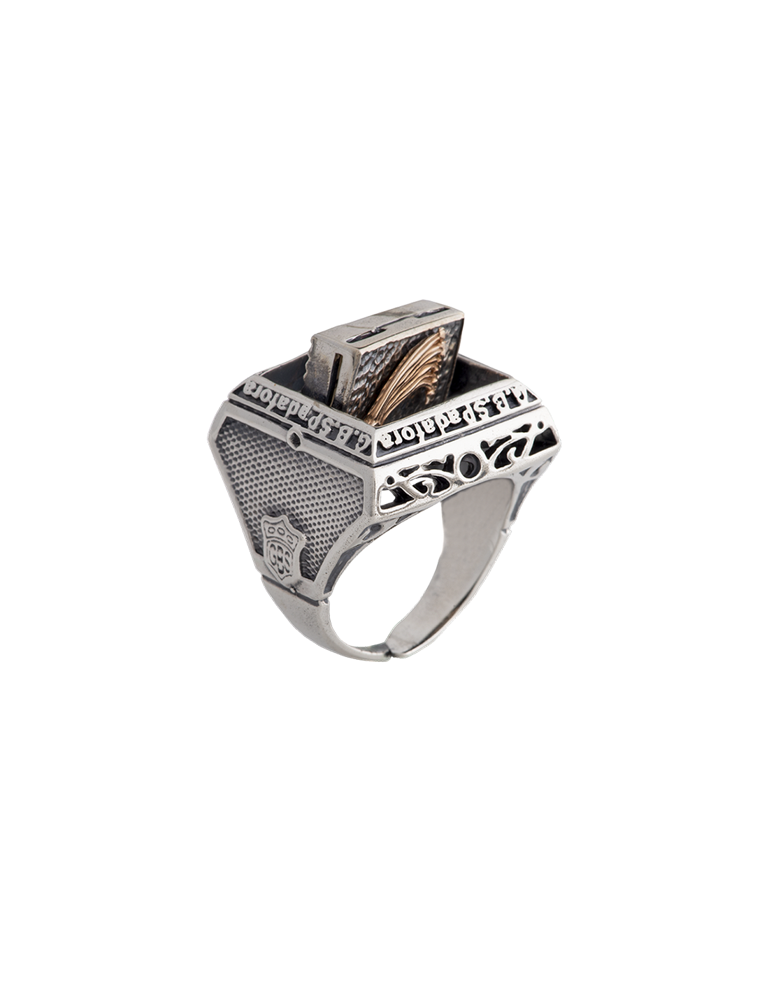 Anello Opplà Drago bianco quadrato