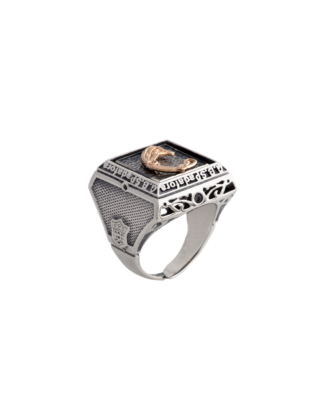 Anello Opplà Drago bianco quadrato