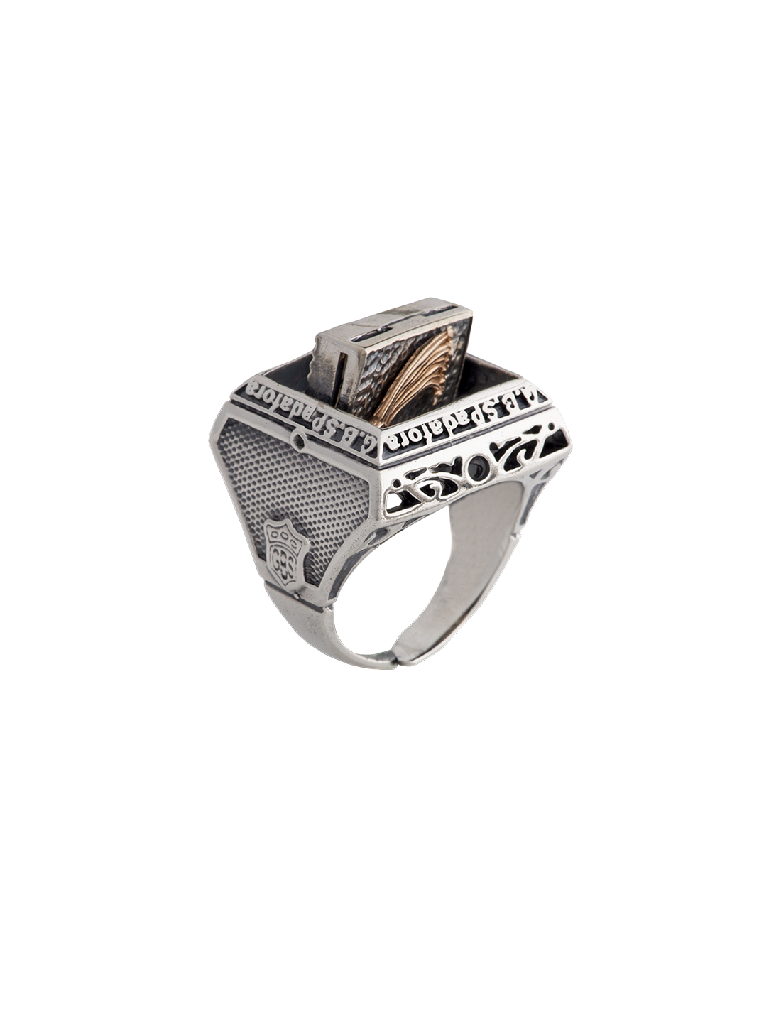 Anello Opplà Drago nero quadrato