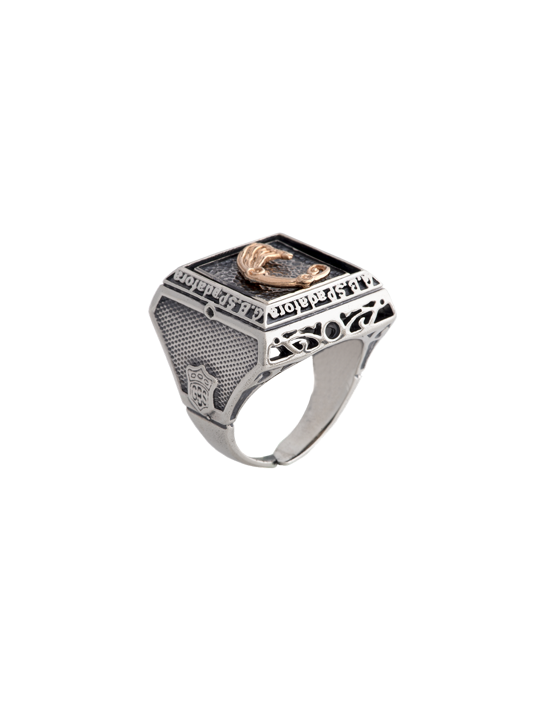 Anello Opplà Drago nero quadrato