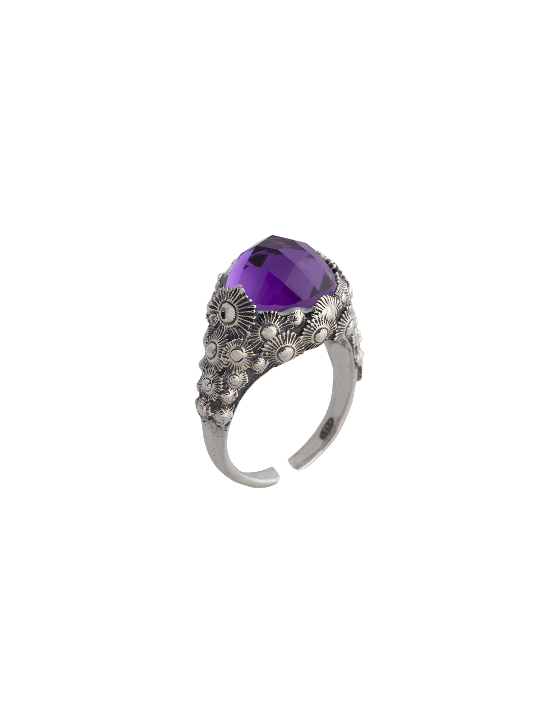 Anello Soldanella Calabria Bella giramondo viola