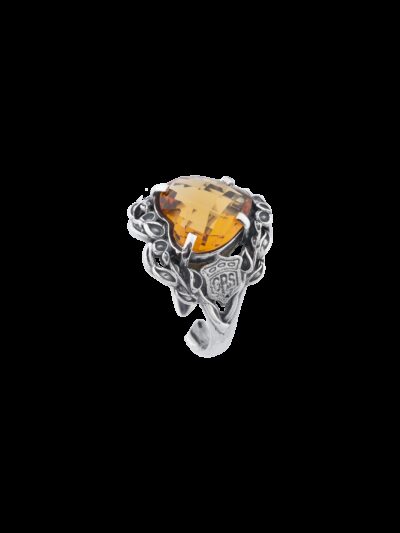 Anello Cuore nel Cuore alberato giallo