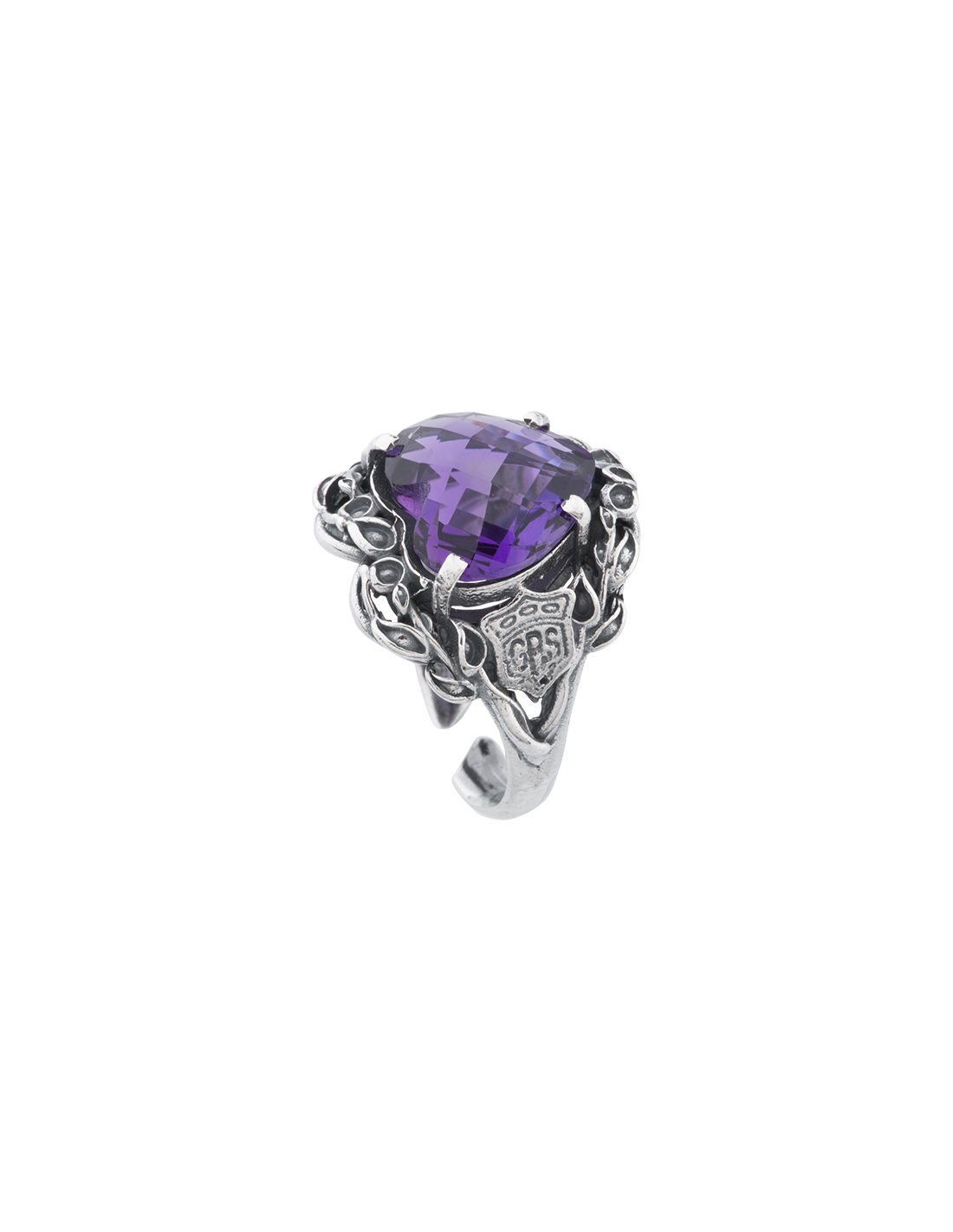 Anello Cuore nel Cuore alberato viola