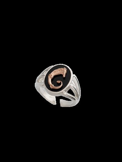 Anello Drago dorico ovale