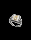 Anello Drago pallinato bianco