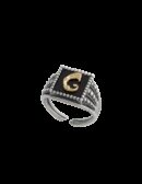 Anello Drago pallinato nero