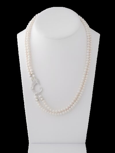 Collana due fili perle e drago