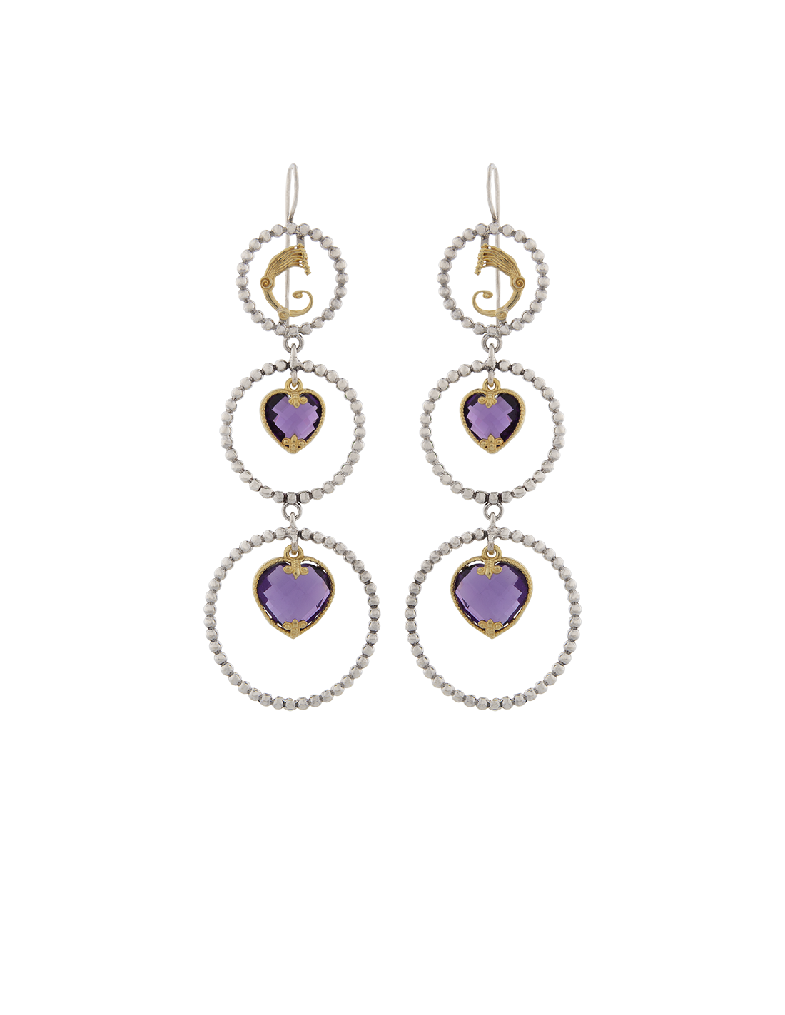 Orecchini Drago light cuore nel cuore viola