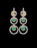 Orecchini Drago light cuore nel cuore verde e rosé