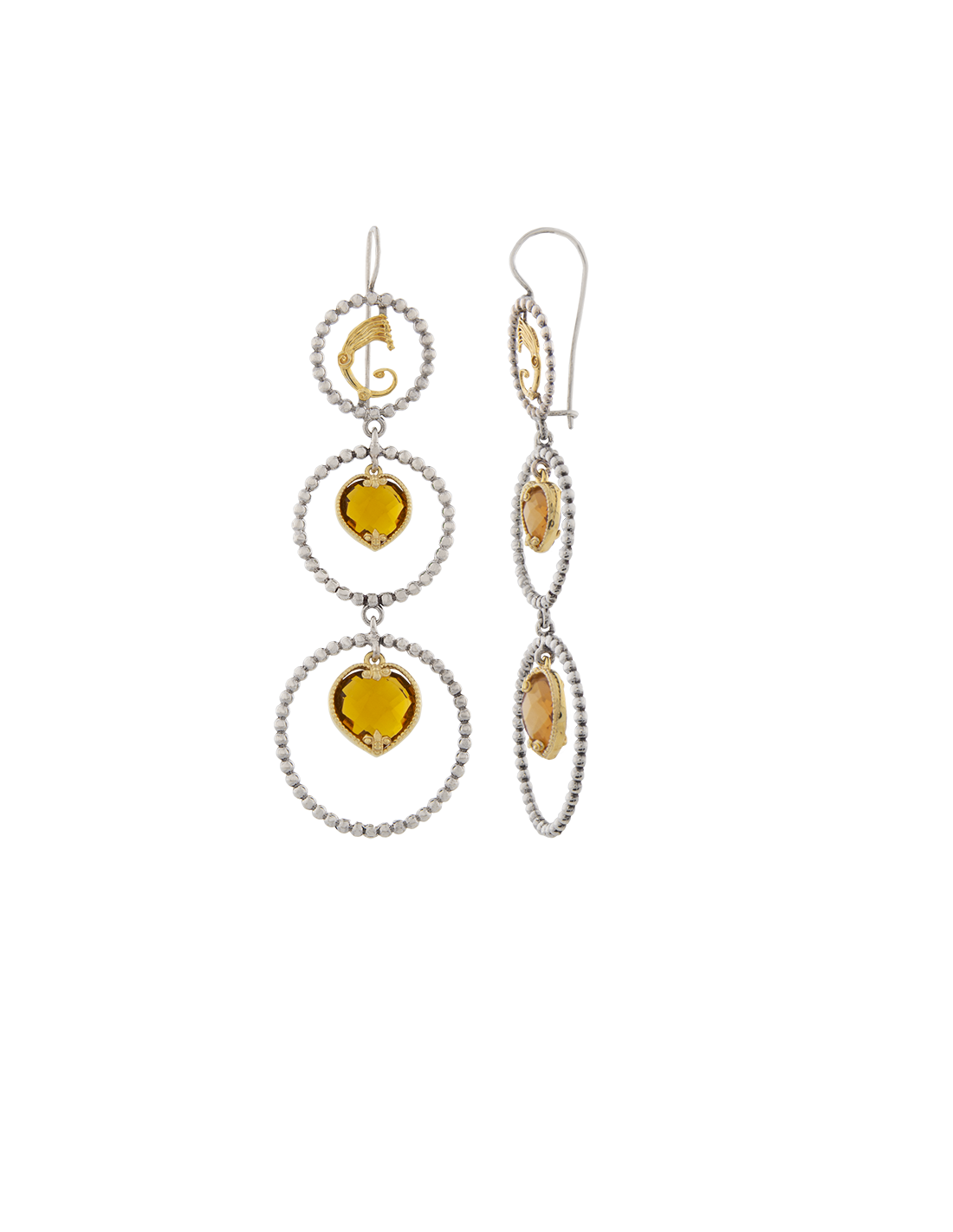 Orecchini Drago light cuore nel cuore giallo