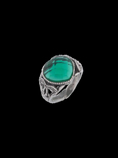 Anello Drago Cuore nel Cuore verde