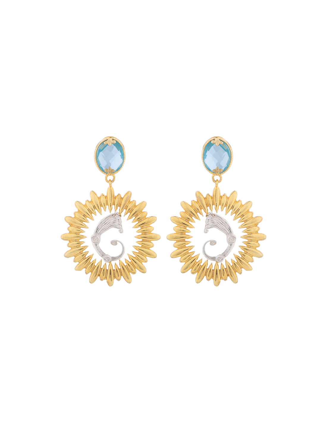 Orecchini sole e Drago idrotermali celesti