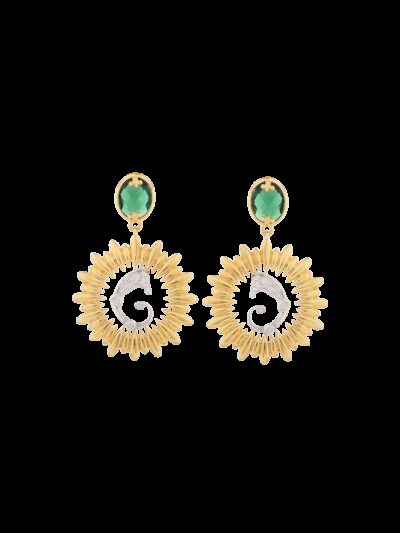 Orecchini sole e Drago idrotermali verdi