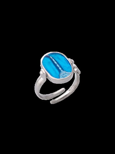 Anello Capo Colonna smalto cattedrale blu