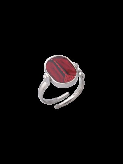 Anello Capo Colonna smalto cattedrale rosso