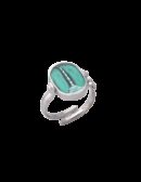 Anello Capo Colonna smalto cattedrale verde ottanio