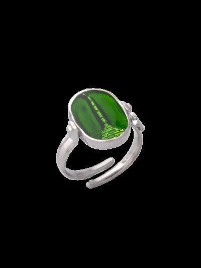 Anello Capo Colonna smalto cattedrale verde bandiera