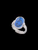 Anello Drago smalto cattedrale blu