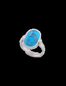 Anello Drago smalto cattedrale azzurro