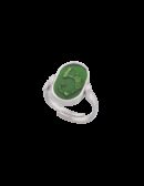 Anello Drago smalto cattedrale verde