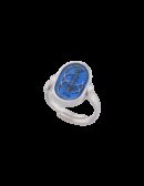 Anello Cerchi smalto cattedrale azzurro
