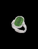 Anello Cerchi smalto cattedrale verde bandiera