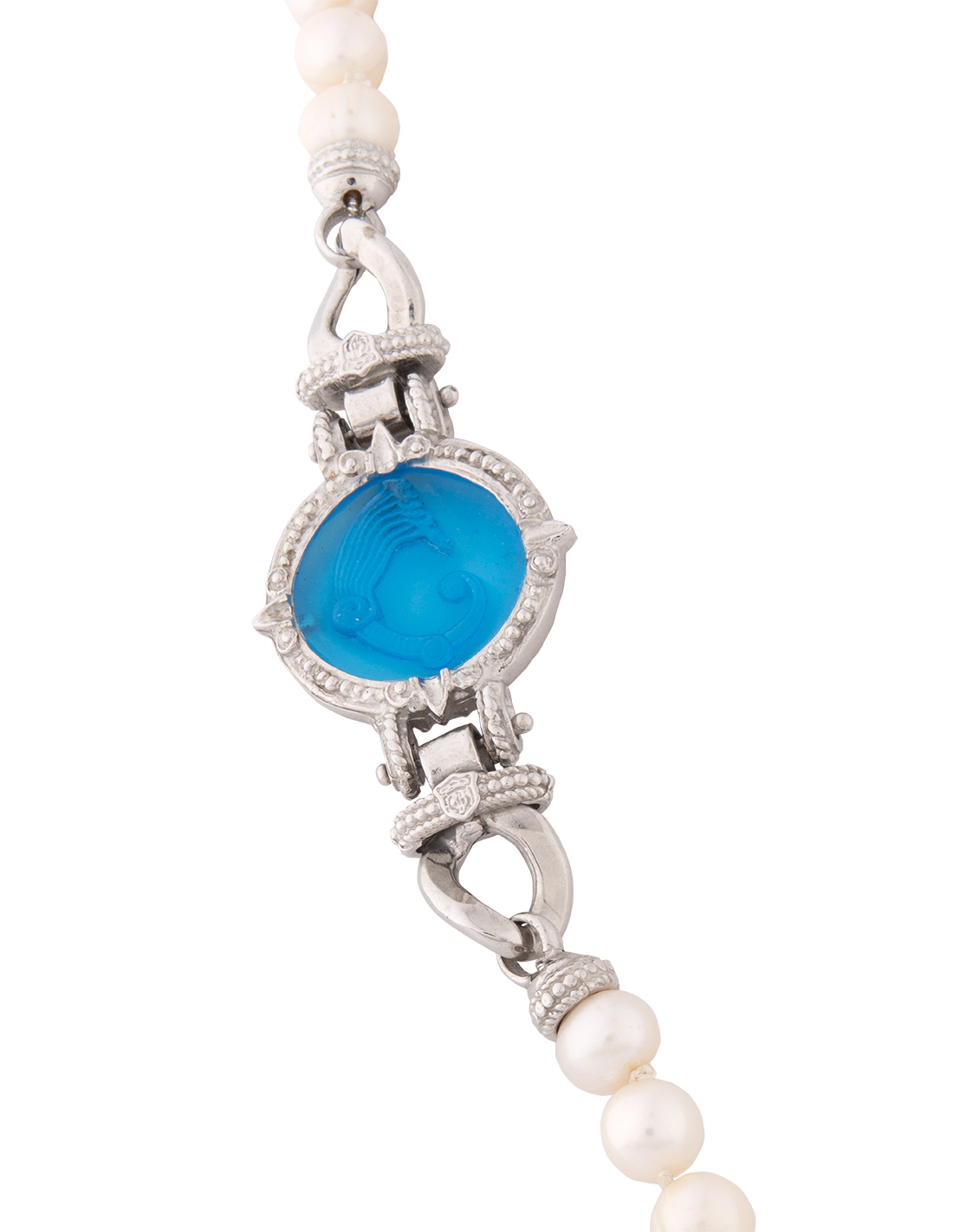 Collana Drago pasta vitrea blu