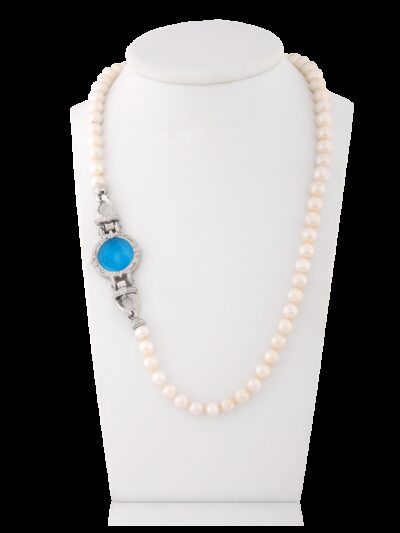 Collana Drago pasta vitrea blu