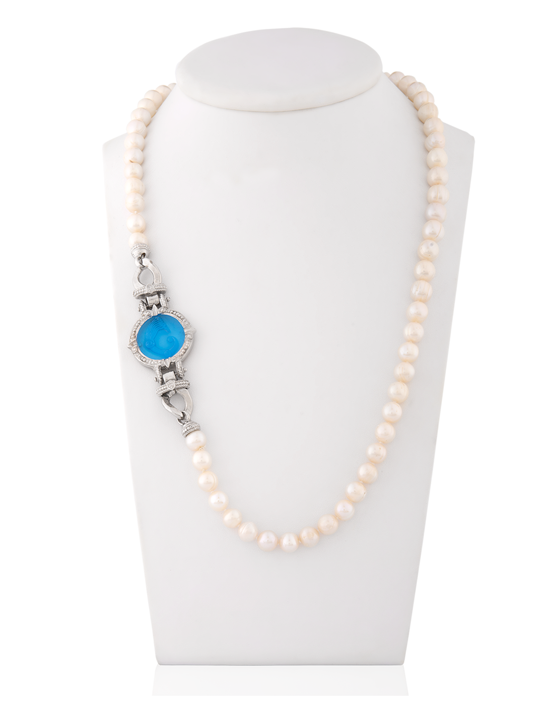 Collana Drago pasta vitrea blu