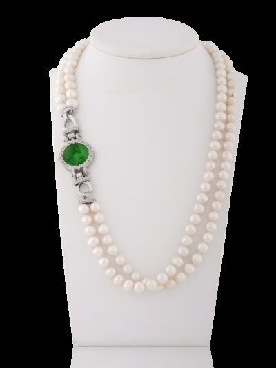 Collana Drago doppio filo pasta vitrea verde