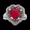 Anello Cuore nel Cuore Rosso