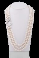 Collana 3 fili di perle con drago