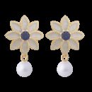 Orecchini Royale mini con perla Blu