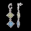 Orecchini Rhombus blu e lime