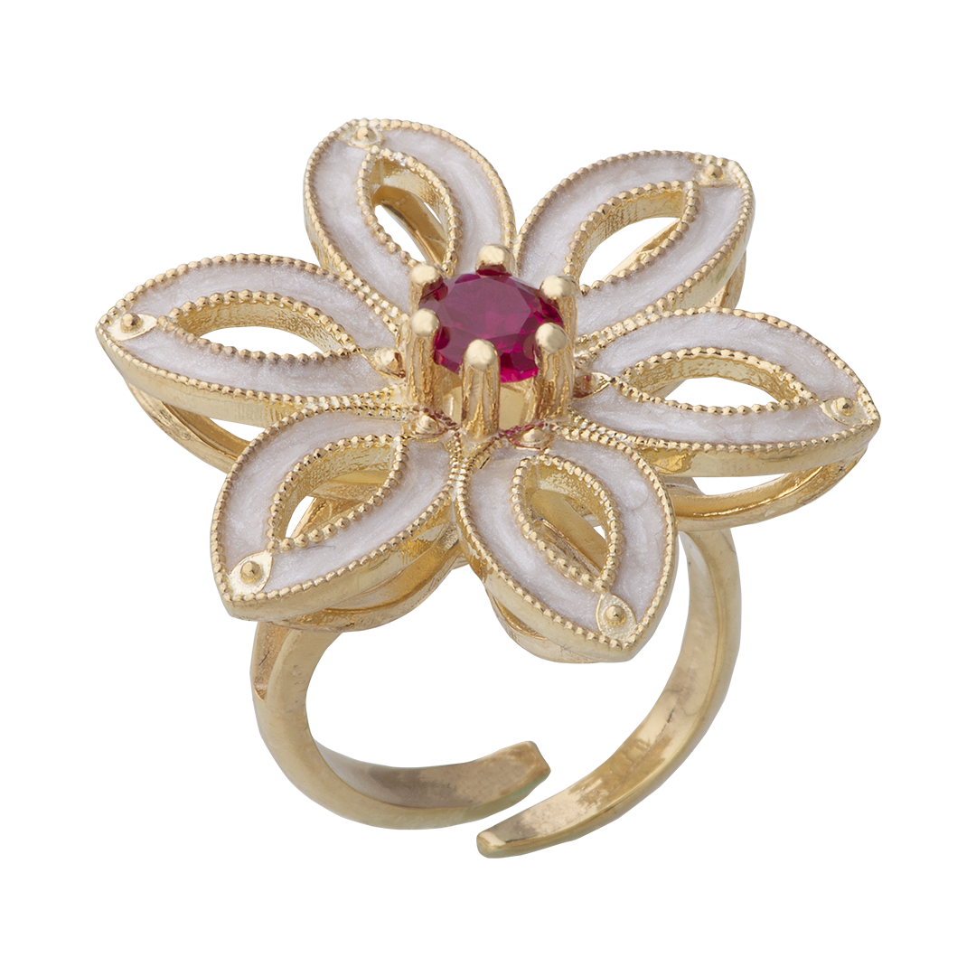 Anello fiore Royale Rosso