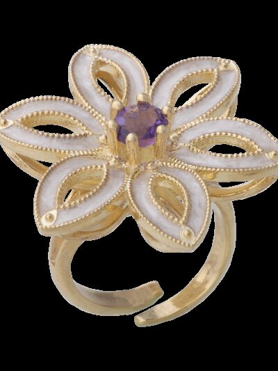 Anello fiore Royale viola