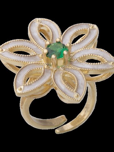Anello fiore Royale verde