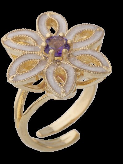 Anello Royale Polvere di Perle Viola