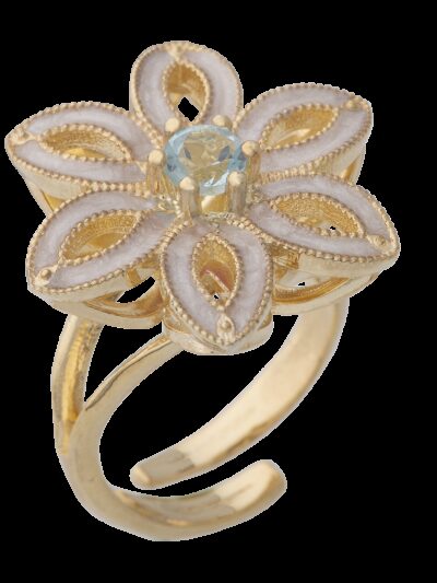 Anello Royale Polvere di Perle Celeste