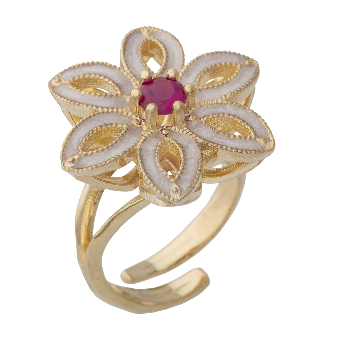 Anello Royale Polvere di Perle Rosso