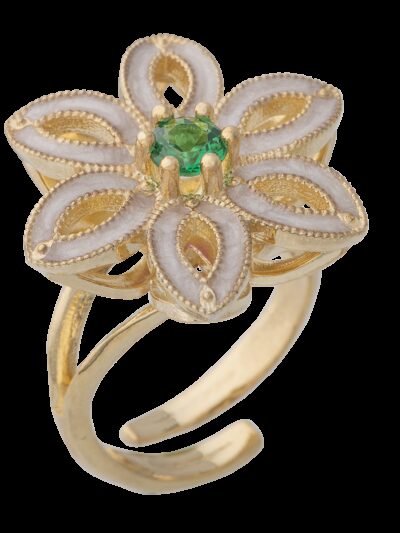 Anello Royale Polvere di Perle Verde