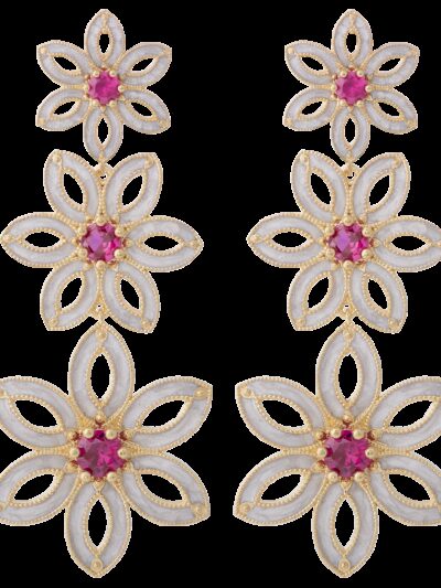 Orecchini Fiore Royale rossi