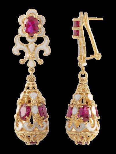 Orecchini Belle Epoque Rossi