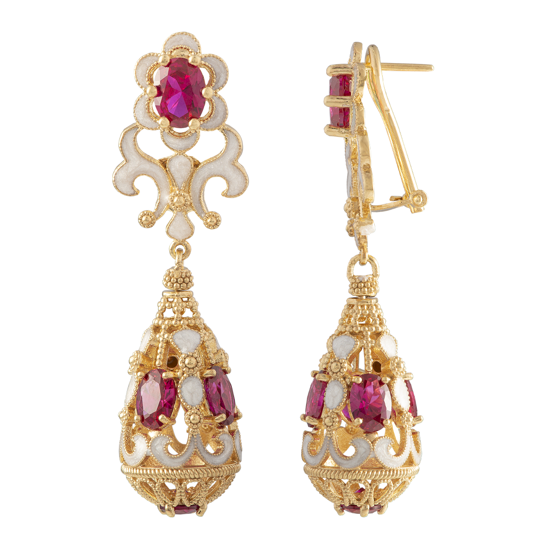 Orecchini Belle Epoque Rossi